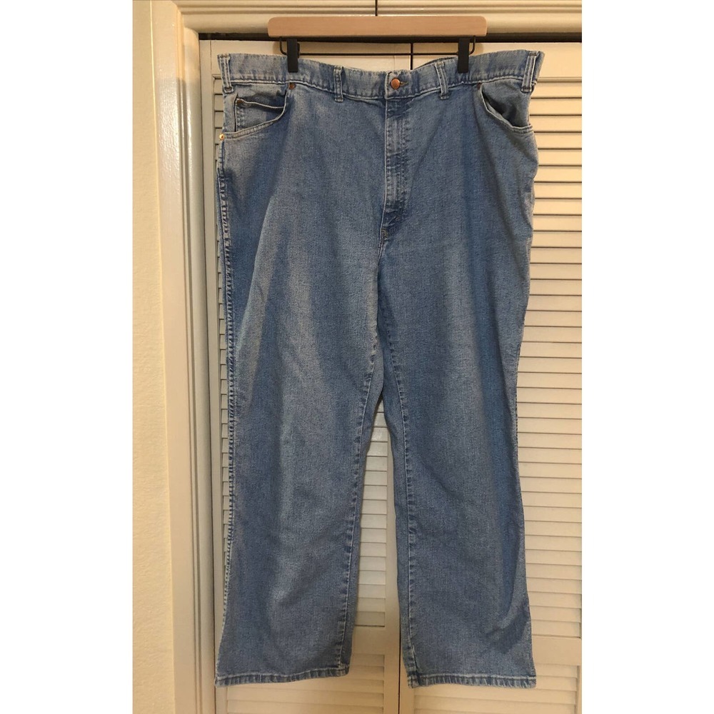 Long Haul Vintage Mens Regular Fit Denim Blue Straight Leg Jeans